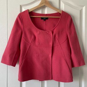 NWOT Talbots Pink Double-Faced Felted Wool Retro Cropped Jacket Size 8P